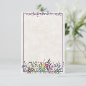 Uitnodiging voor een bruiloft met kleurrijke wilde (Staand voorkant)