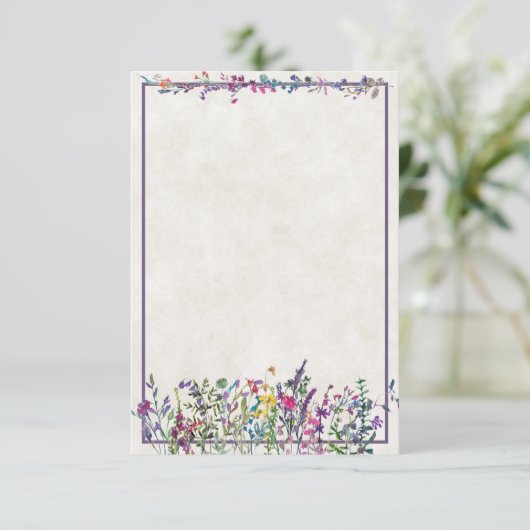 Uitnodiging voor een bruiloft met kleurrijke wilde (Staand voorkant)