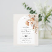 uitnodiging voor een bruiloft met pampas (Staand voorkant)