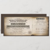  uitnodiging voor een bruiloft met RSVP-ontwerp (Voorkant / Achterkant)