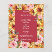 Uitnodiging voor een bruiloft voor zonnebloemen en (Voorkant)