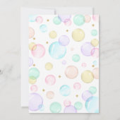 Uitnodiging voor een bubbel feest verjaardagsfeest (Achterkant)