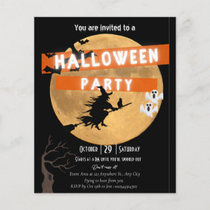 Uitnodiging voor een budget Halloweenfeest Flyer