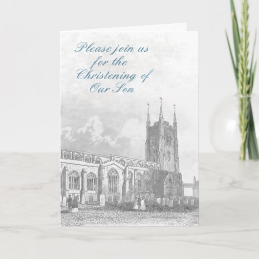 Uitnodiging voor een doop-Voor een jongen. (Voorkant)