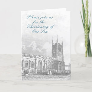 Uitnodiging voor een doop-Voor een jongen.
