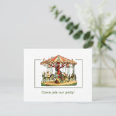 Uitnodiging voor een draaimolen voor kinderen (Staand voorkant)