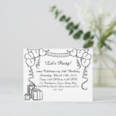 Uitnodiging voor een eenvoudige outline verjaardag (Staand voorkant)