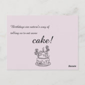 Uitnodiging voor een eenvoudige outline verjaardag (Achterkant)