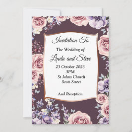 Uitnodiging voor een exclusieve bruiloft, rozen, k