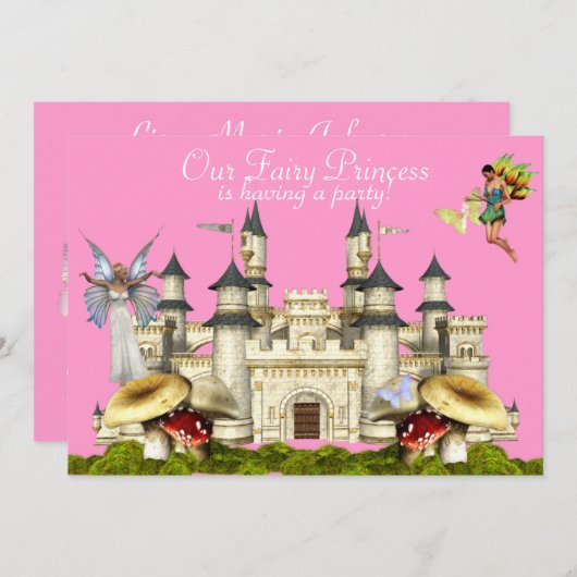uitnodiging voor een fairy princess (Voorkant / Achterkant)