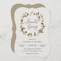 Uitnodiging voor een Farmhouse Friendsgiving-feest