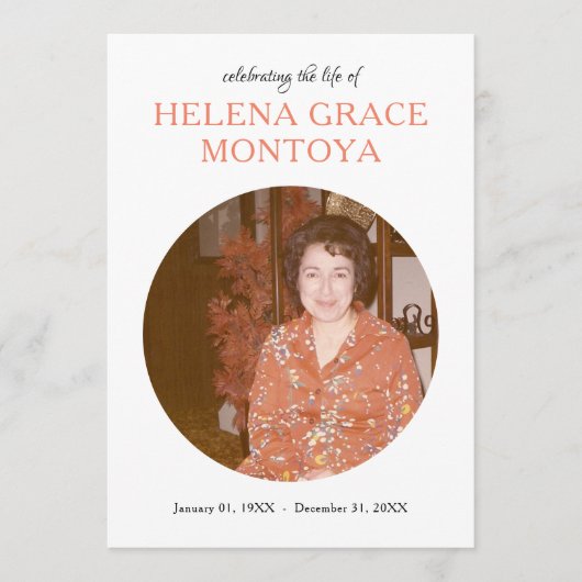 uitnodiging voor een foto-gedenkteken in de midden (Voorkant)