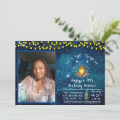 Uitnodiging voor een foto-kampvuurfeestje (Staand voorkant)