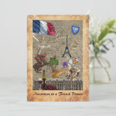 Uitnodiging voor een Frans diner (Staand voorkant)