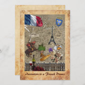 Uitnodiging voor een Frans diner (Voorkant / Achterkant)