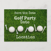 Uitnodiging voor een golffeest met golfbal en t-sh (Voorkant)