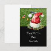 Uitnodiging voor een golfkerstfeest met Santa Hat (Voorkant / Achterkant)