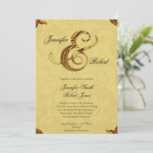 Uitnodiging voor een gouden bruiloft in Midas Touc (Staand voorkant)