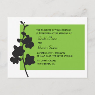 Uitnodiging voor een groene orchidee briefkaart