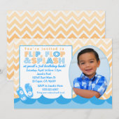 Uitnodiging voor een groep zwemmers: flip Flop (Voorkant / Achterkant)