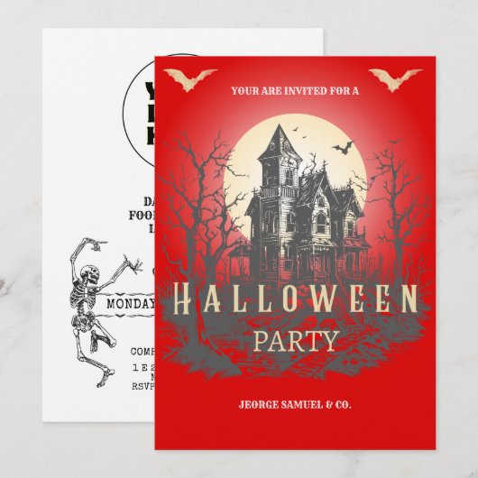 Uitnodiging voor een Halloween party | Aangepaste (Voorkant / Achterkant)