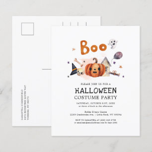 Uitnodiging voor een Halloween pompoen kostuumfees