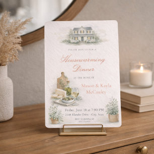 Uitnodiging voor een housewarming-diner