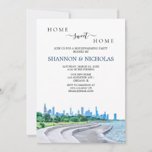 Uitnodiging voor een housewarming met Chicago Skyl