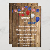 Uitnodiging voor een Housewarming Party: Rood, Wit (Voorkant / Achterkant)