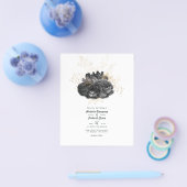  uitnodiging voor een huwelijk met zwarte en goudb flyer (Enkel)