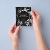 Uitnodiging voor een huwelijk met zwarte en witte  flyer (Hand)