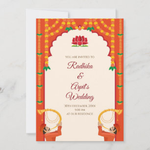 Uitnodiging voor een Indiase bruiloft & Hindu brui