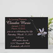 Uitnodiging voor een kleine bloem begrafenis (Staand voorkant)