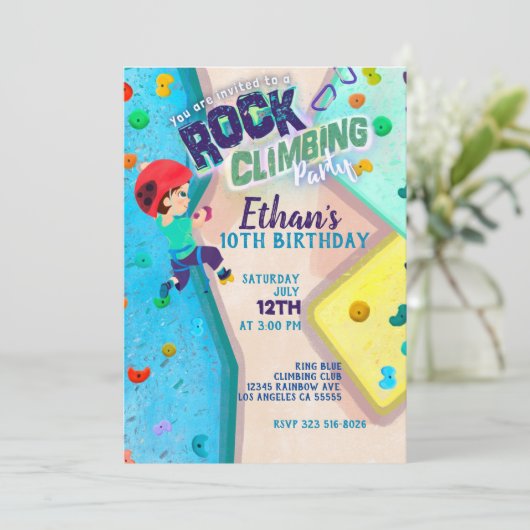 Uitnodiging voor een Klimfeest (Staand voorkant)