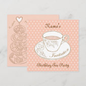 Uitnodiging voor een kopje thee, gepersonaliseerd (Voorkant / Achterkant)