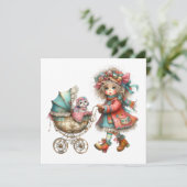 Uitnodiging voor een kostbaar Baby buggy-thema (Staand voorkant)