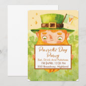 Uitnodiging voor een leuk St. Patrick's Day-feestj (Voorkant / Achterkant)