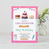 Uitnodiging voor een leuke cake-versieringsparty (Staand voorkant)