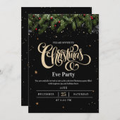 Uitnodiging voor een luxe kerstfeest (Voorkant / Achterkant)