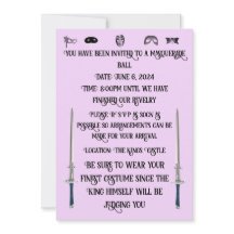 Uitnodiging voor een Masquerade Ball
