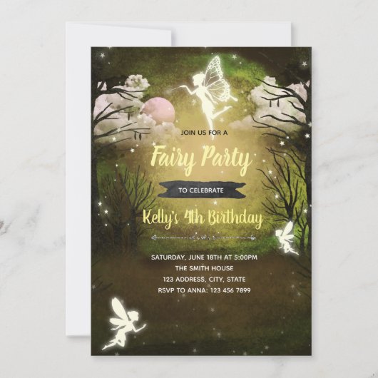 Uitnodiging voor een Midzomernachtsdroomfeest (Voorkant)