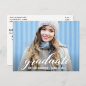 Uitnodiging voor een modern afstudeerfeest | Foto (Voorkant / Achterkant)