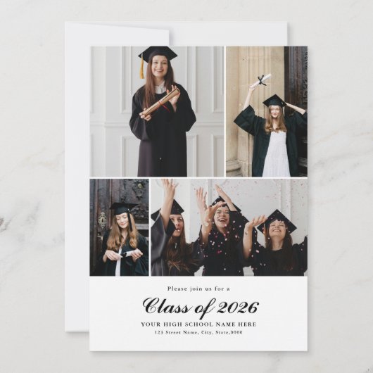 Uitnodiging voor een modern Afstuderen met meerder (Achterkant)