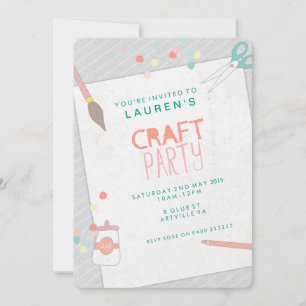 Uitnodiging voor een Modern Art & Craft Party