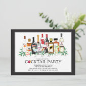 Uitnodiging voor een moderne kerstcocktail (Staand voorkant)