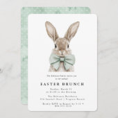 Uitnodiging voor een moderne Waterverf Easter Bunc (Voorkant / Achterkant)