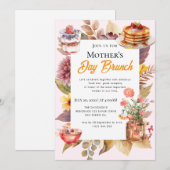 Uitnodiging voor een moederdag brunch met wilde bl (Voorkant / Achterkant)