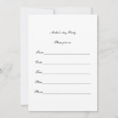 Uitnodiging voor een Moederdag Party (Achterkant)