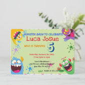 Uitnodiging voor een Monster Bash-feestje (Staand voorkant)