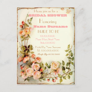 uitnodiging voor een mooie floral bridal douche